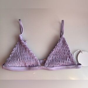 Tori Praver Jagger Smocked Triangle Bikini Top